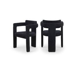 Meridian Furniture - Brenda Chenille Fabric Dining Chair, Set of 2 - Black