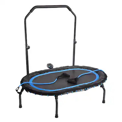 Front. Stamina Products - Stamina InTone Oval Fitness Rebounder Trampoline for Cardio with Handlebars - 49.5-Black.