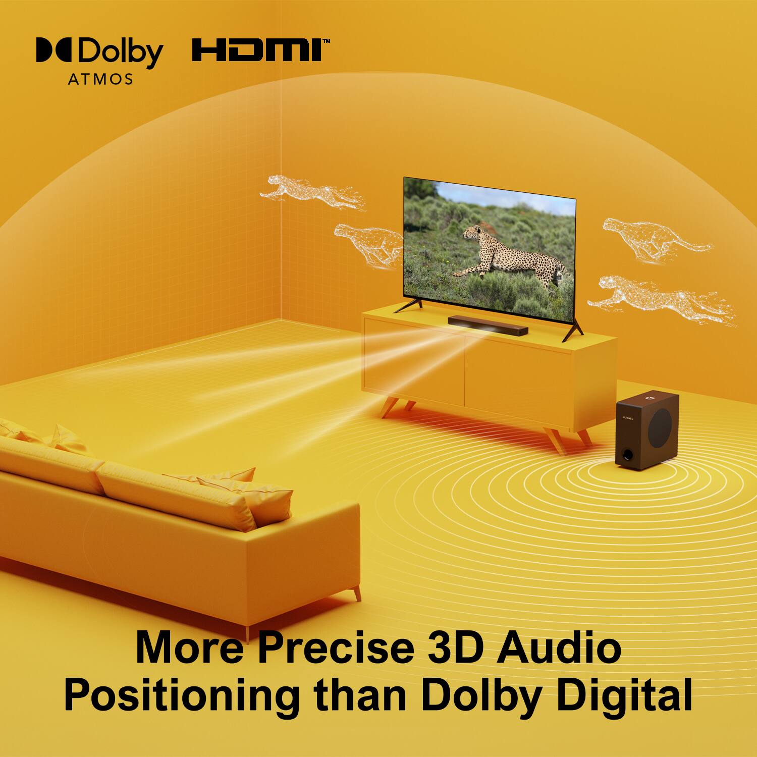 Dolby Atmos  
More Precise 3D Audio Positioning than Dolby Digital