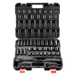 LOVMOR - 1 2 Drive Impact Socket Set 65PCS SAE Metric Socket Assortment