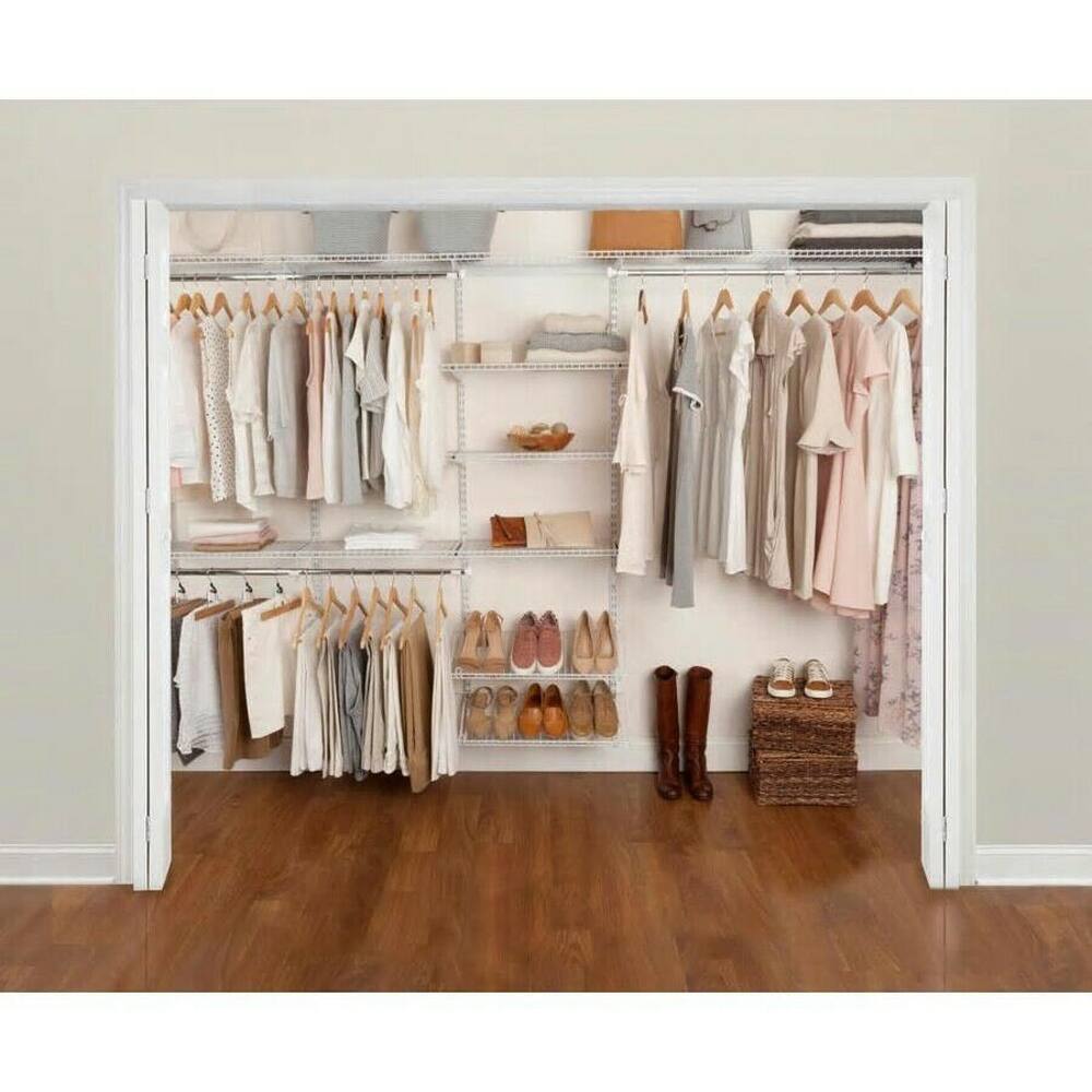 Alt View 1. RubberMaid - Rubbermaid FastTrack 6 to 10 Ft Wide White Wire Closet Configuration Storage Kit - White.