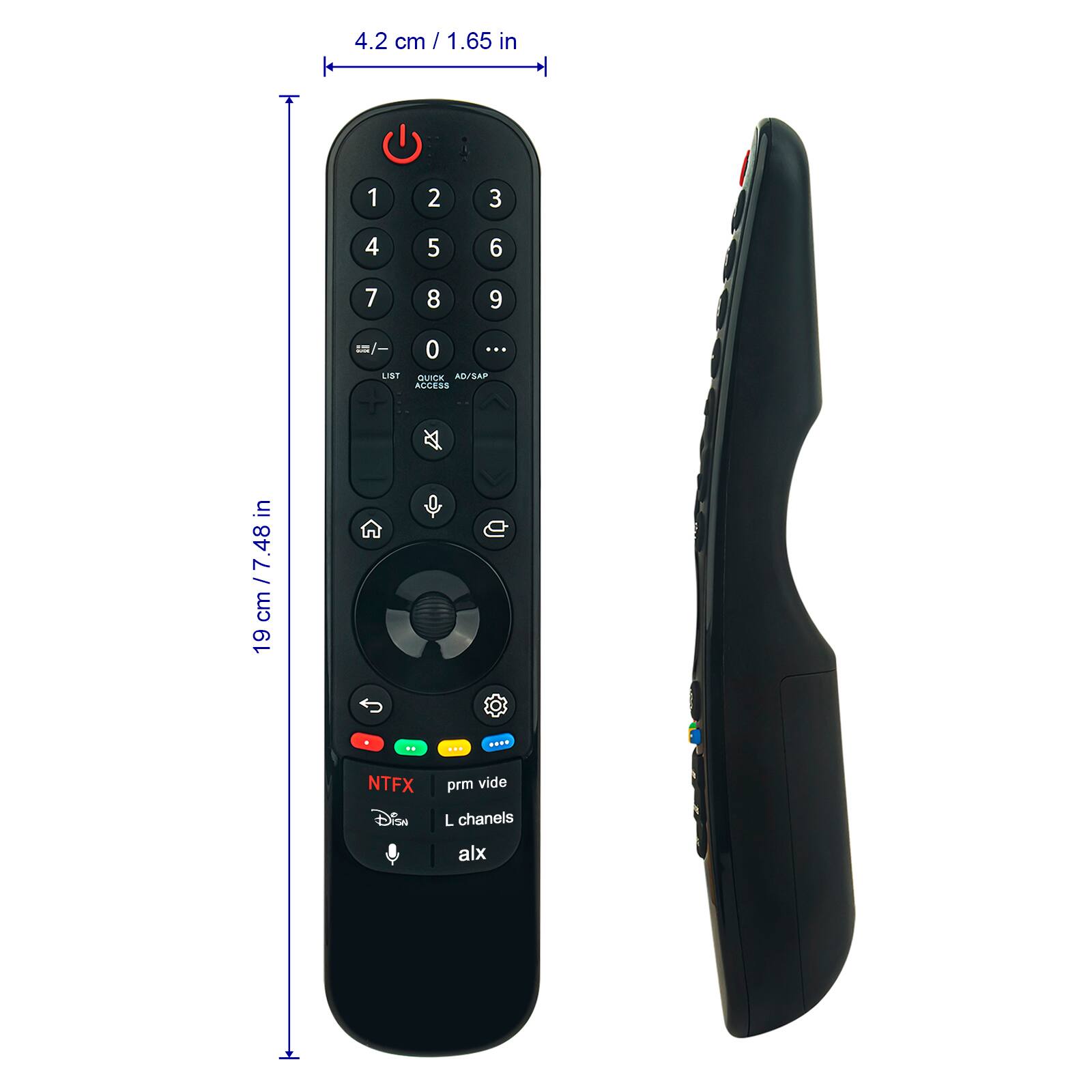 4.2 cm / 1.65 in  
1 2 3 4 5 6 7 8 9 0  
...  
LS BI ABUSAP ALLEAS  
in .48 cm / 7.48 in  
19 cm / 7.48 in  
...  
NTFX  
prm vide  
DIse  
L channels  
alx