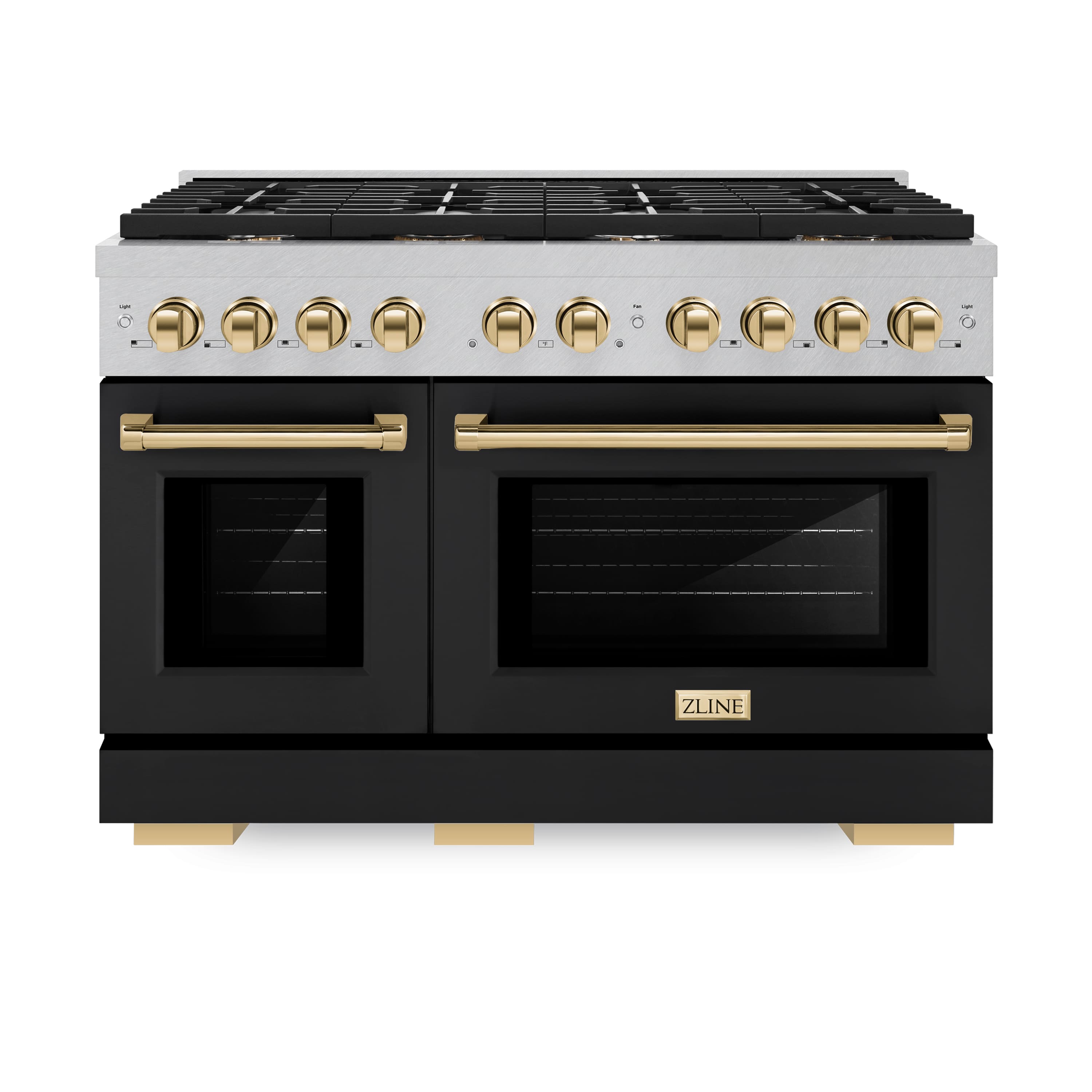 ZLINE - Autograph 48 in. Paramount Gas Range with Gold Accents (SGRSZ-BLM-48-G) - Black - Front_Zoom