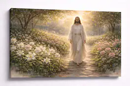 FC Design - Large Canvas 24x36" Frameless Soft Garden Walk Christ Décor Art Painting Home Wall Décor - MultiColor