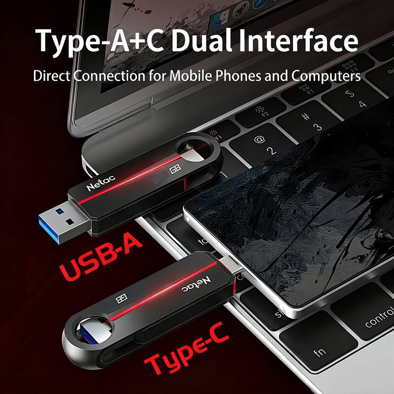 Type-A+C Dual Interface  
Direct Connection for Mobile Phones and Computers  

USB-A  
Type-C