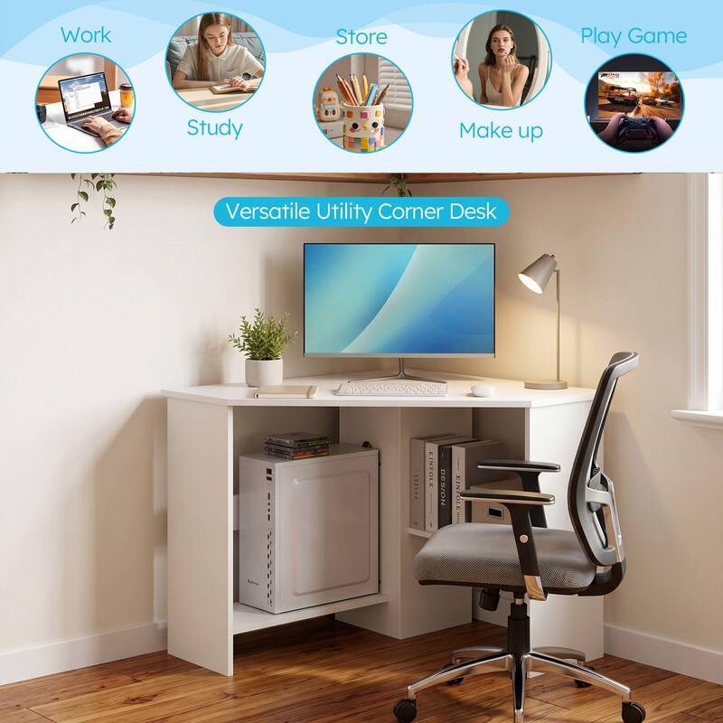 Work Store Play Game Study Make up Versatile Utility Corner Desk KINFOLK