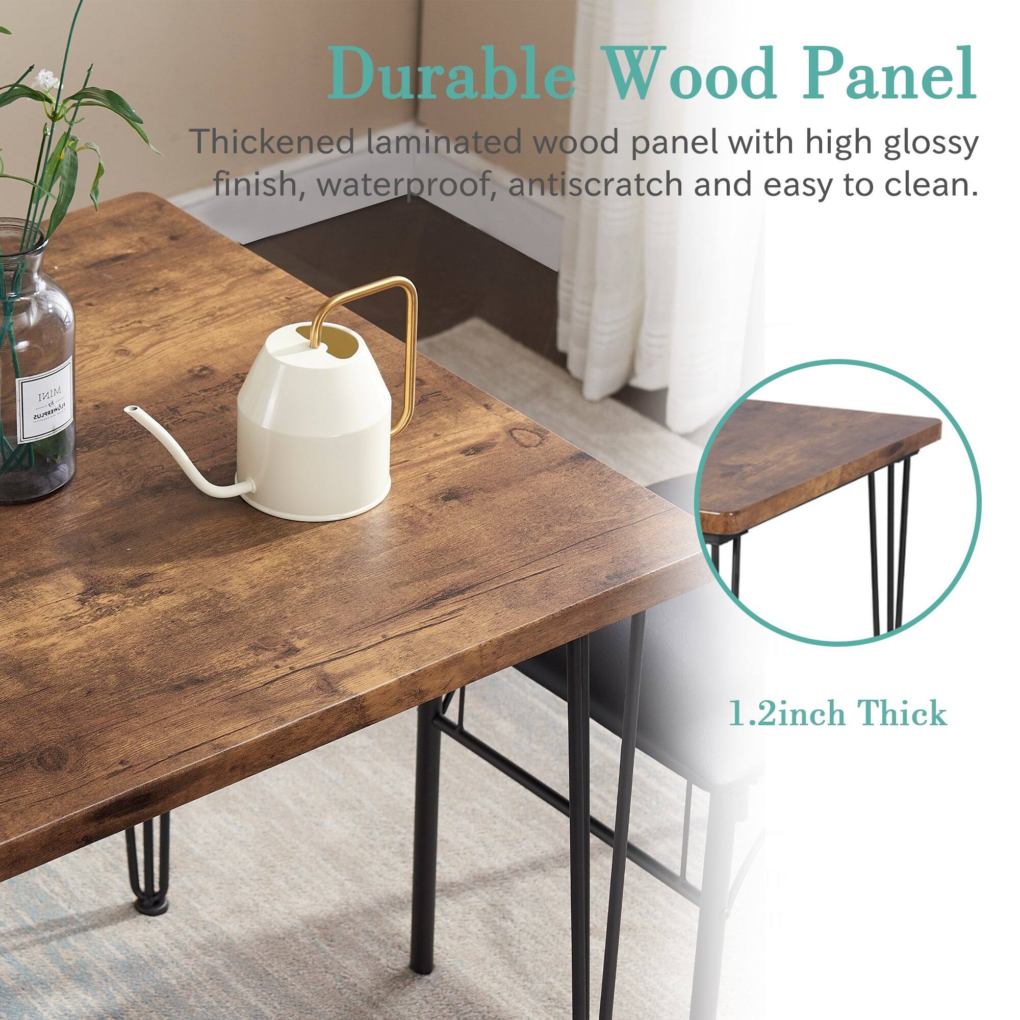 Durable Wood Panel

Thickened laminated wood panel with high glossy finish, waterproof, antiscratch and easy to clean.

1.2inch Thick