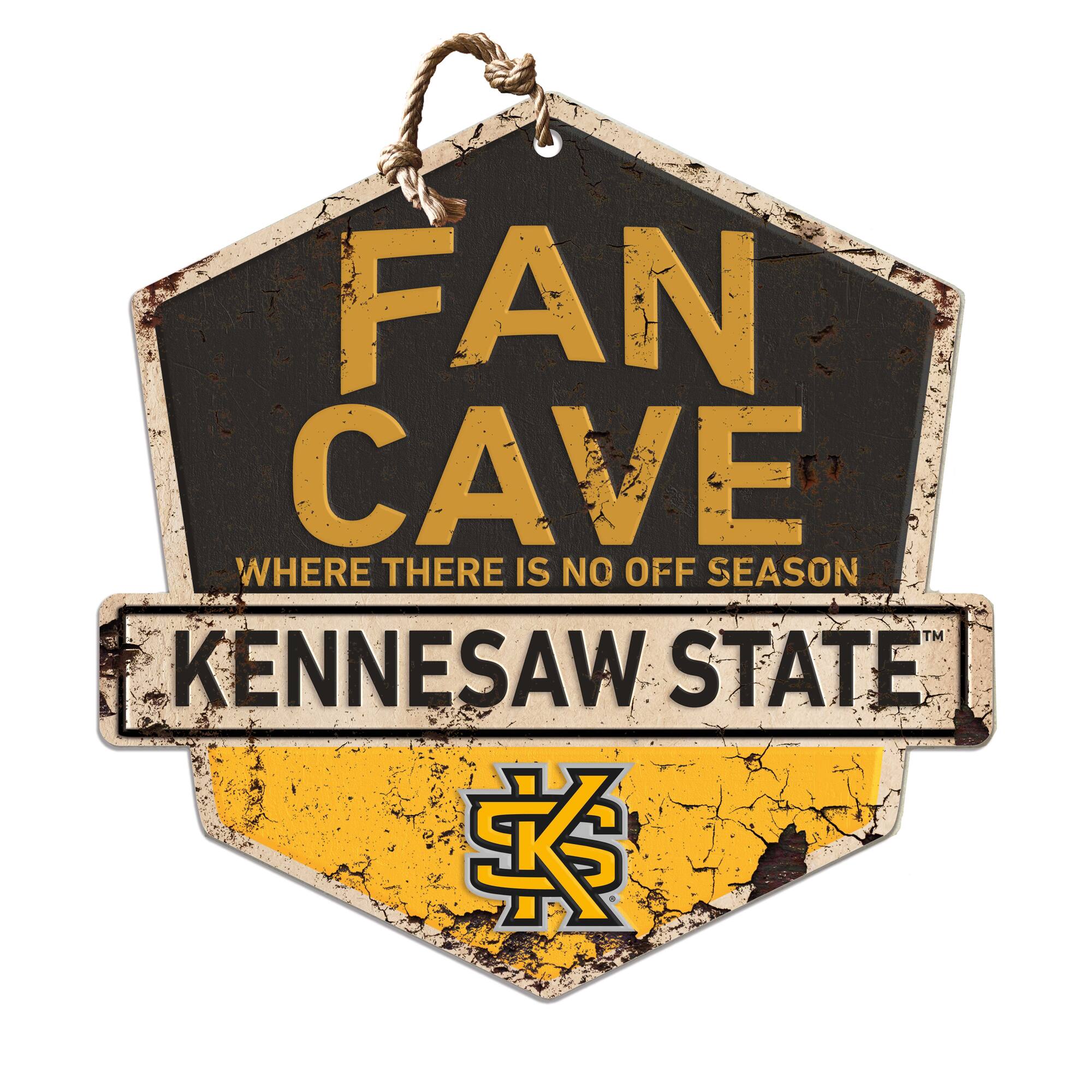 Jardine - Kennesaw State Owls 20'' x 20'' Fan Cave Badge Sign - Yellow
