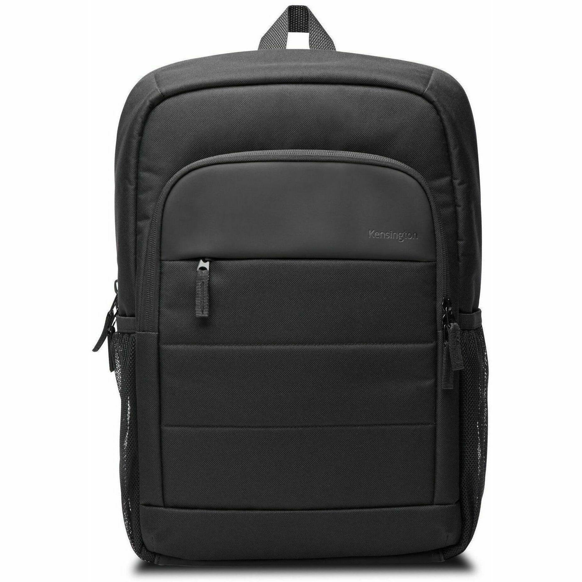 Alt View 3. Kensington - Kensington Carrying Case (Backpack) for 15.6" to 16" Notebook - Black - Strain Resistant - Polyester, Mesh Fabric, rPET - Black.