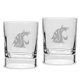 Jardine - Washington State Cougars 2-Piece 11.75oz. Square Double Old-Fashioned Glass Set - Multicolor