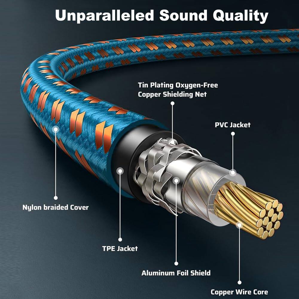 Unparalleled Sound Quality

- Tin Plating Oxygen-Free Copper Shielding Net
- PVC Jacket
- Nylon braided Cover
- TPE Jacket
- Aluminum Foil Shield
- Copper Wire Core