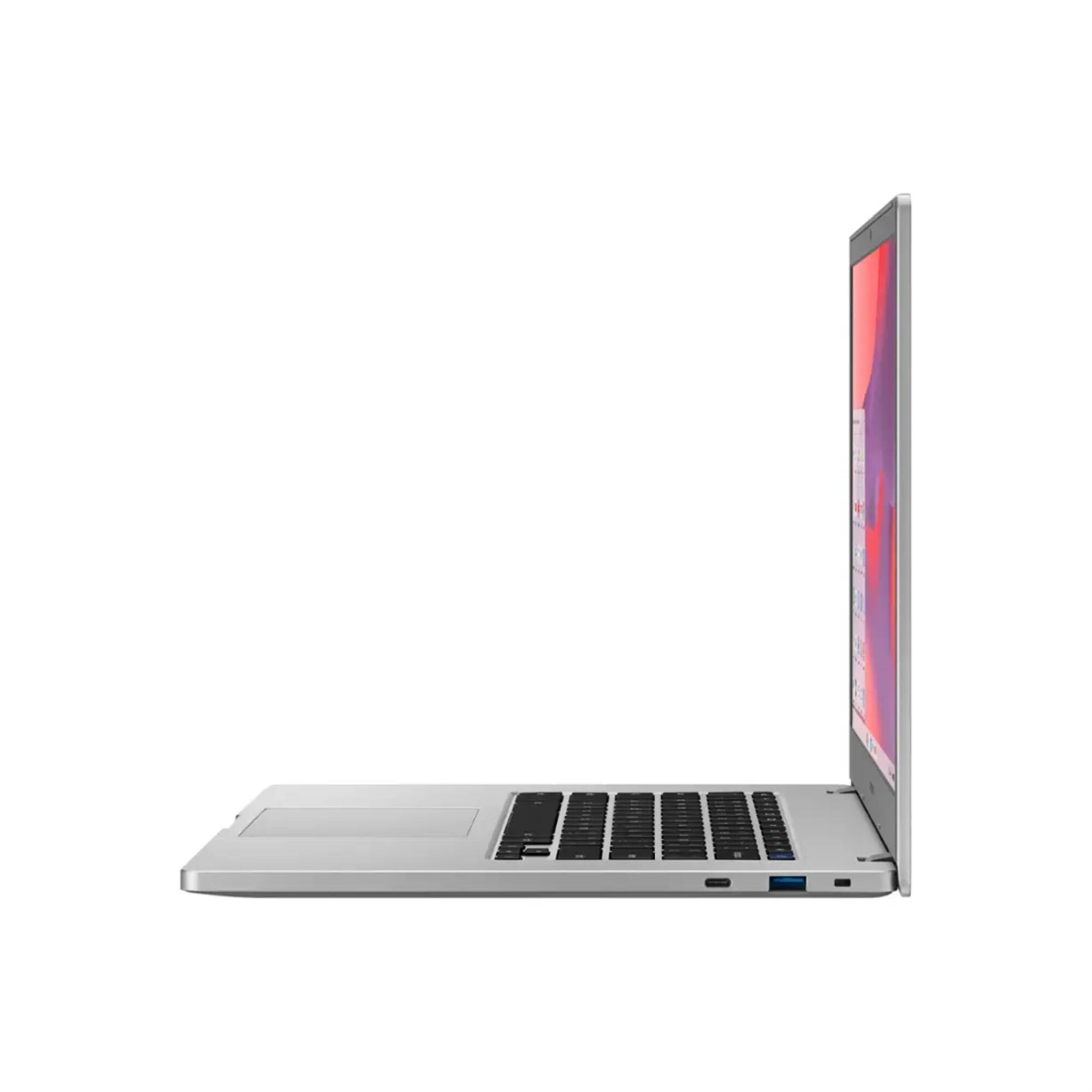 Angle. Samsung - Samsung 15.6" Chromebook 4+ Intel Celeron 4GB RAM 64GB eMMC + 16GB MicroSD & Bag - Platinum Titan.