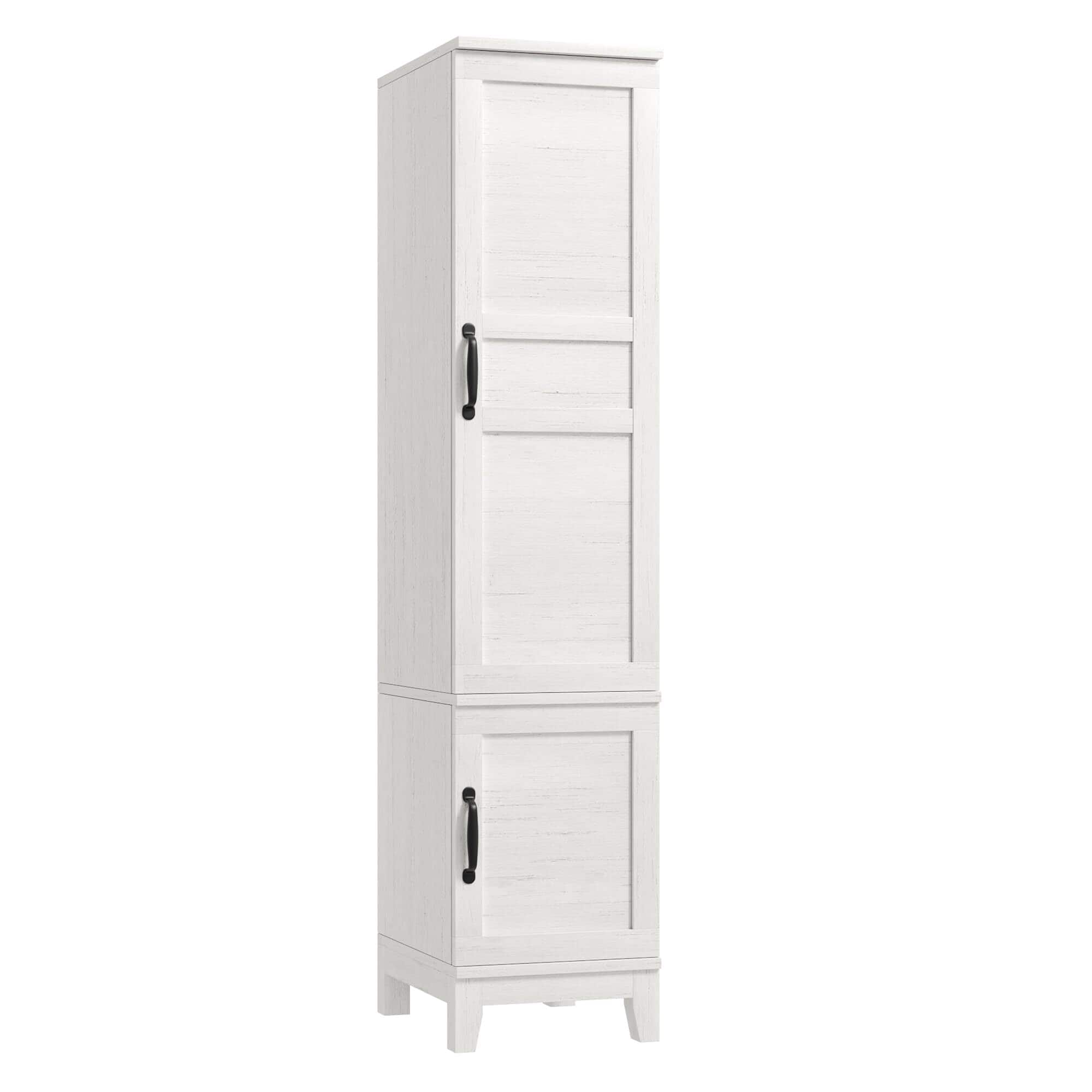 Acekool - Armoire Wardrobe Closet with 2 Doors,72" Wooden Wardrobe Cabinet with Hanging Rod, Narrow Tall Clothing Armoire Cabinet - White