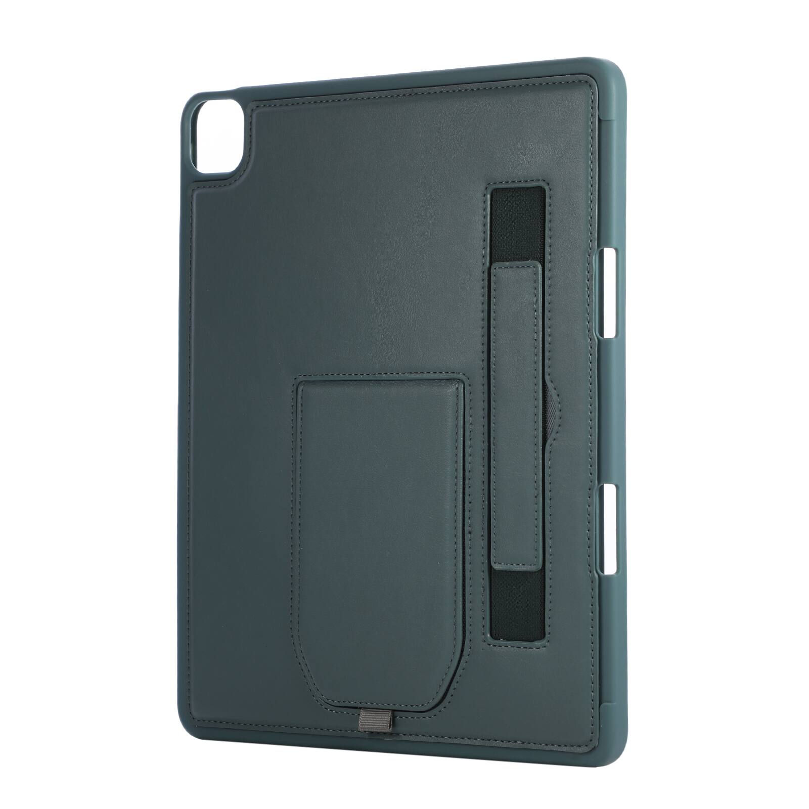 Alt View 4. Dteck - Shockproof Case for Apple iPad Air (M4) 13" 2026 with Hand Strap and Foldable Kickstand, PU Leather TPU Protective Cover - Darkgreen.