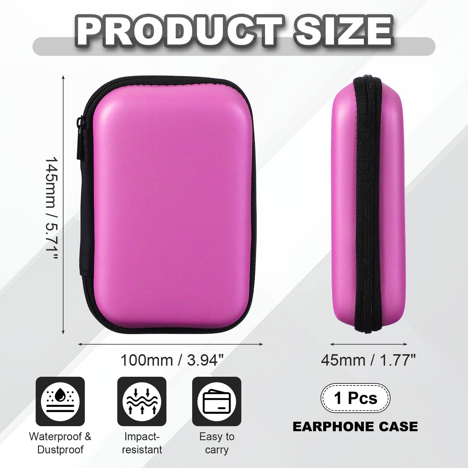 PRODUCT SIZE

145mm / 5.71"  
100mm / 3.94"  
45mm / 1.77"  

1 Pcs Waterproof & Dustproof Impact-resistant Easy to carry EARPHONE CASE