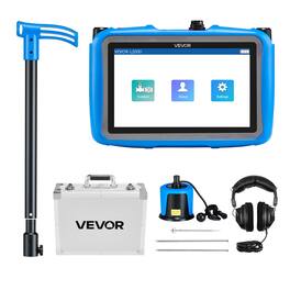 VEVOR - Pipe Water Leak Detector for Outdoors, 1Hz-10000Hz, 7" Touchscreen Water Leakage Detection Locator - Blue