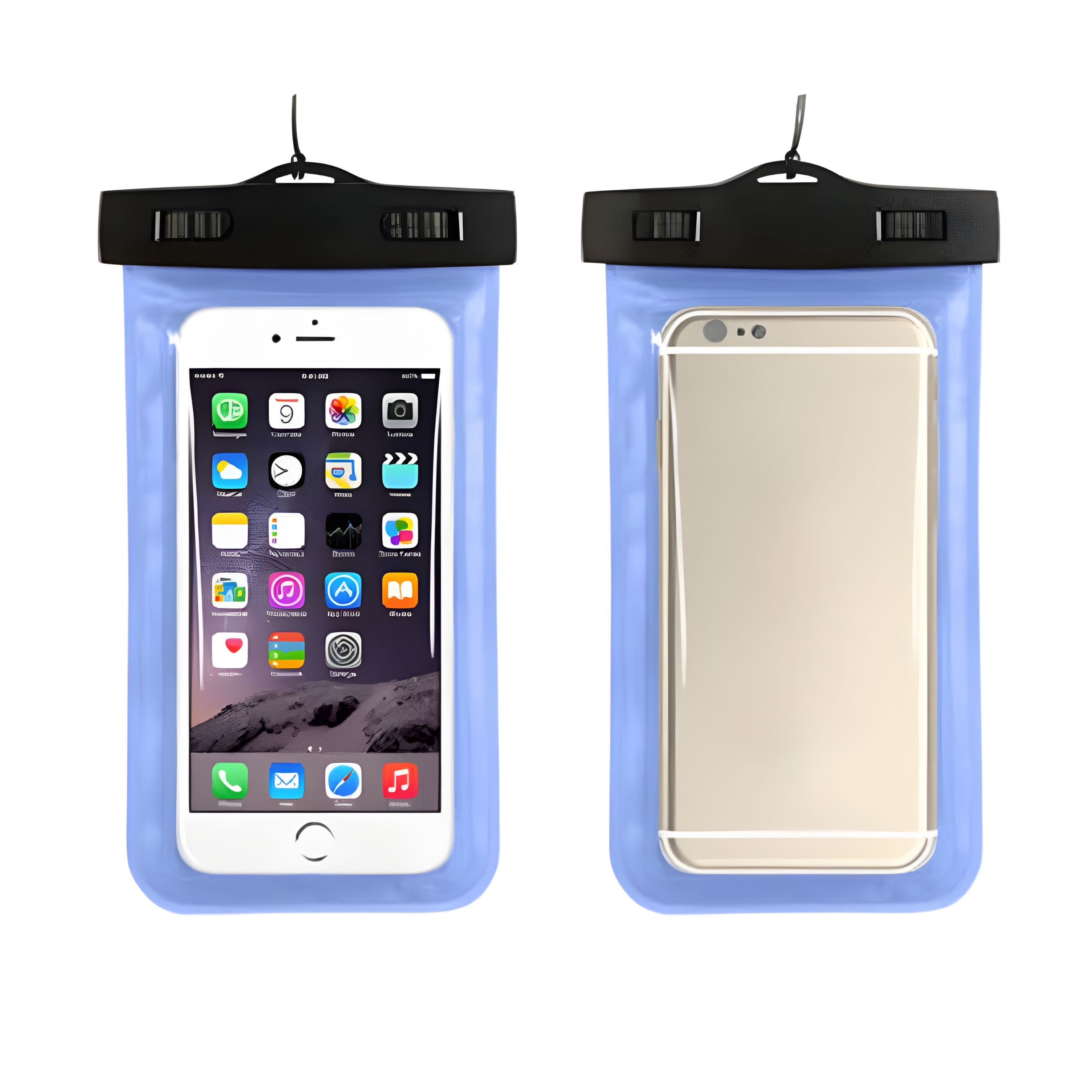 Kitcheniva - Waterproof Floating Cell Phone Pouch Dry Bag Case 3 Pack - Blue