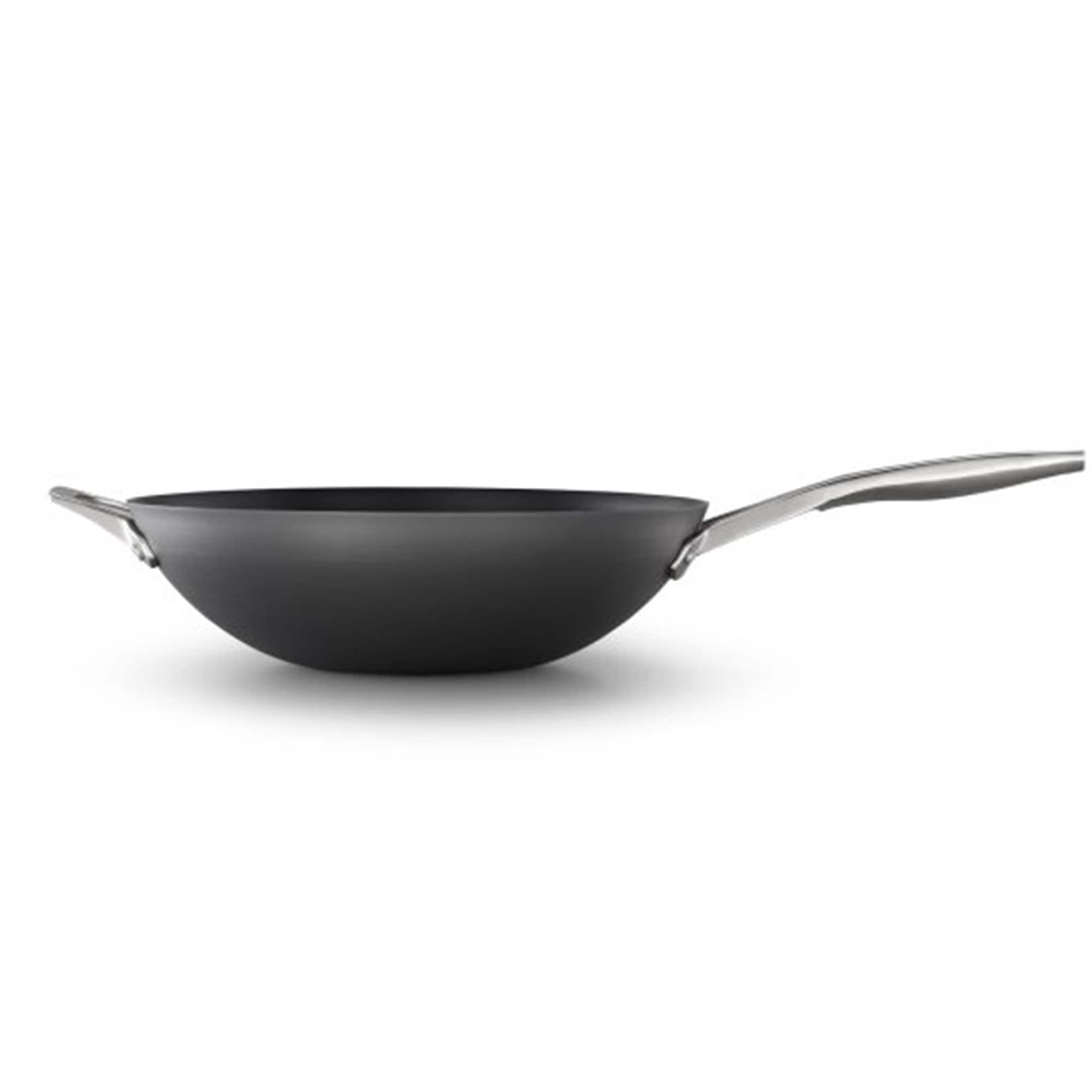 Calphalon - Premier 13 Inch Hard Anodized MineralShield Nonstick Flat Wok Pan - Black