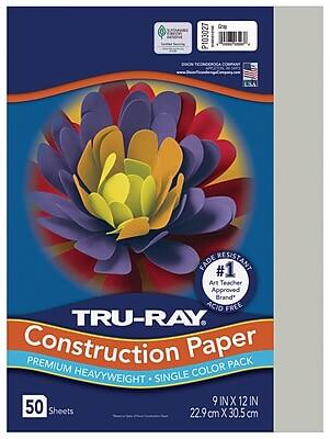 P103027 Goa EXA  
FADE RESISTANT #1  
Art Teacher Approved Brand*  
ACID FREE  
TRU-RAY Construction Paper  
PACK  
PREMIUM COLOR  
HEAVYWEIGHT  
SINGLE  
9 IN X 12 IN  
50 Sheets  
22.9 cm x 30.5 cm