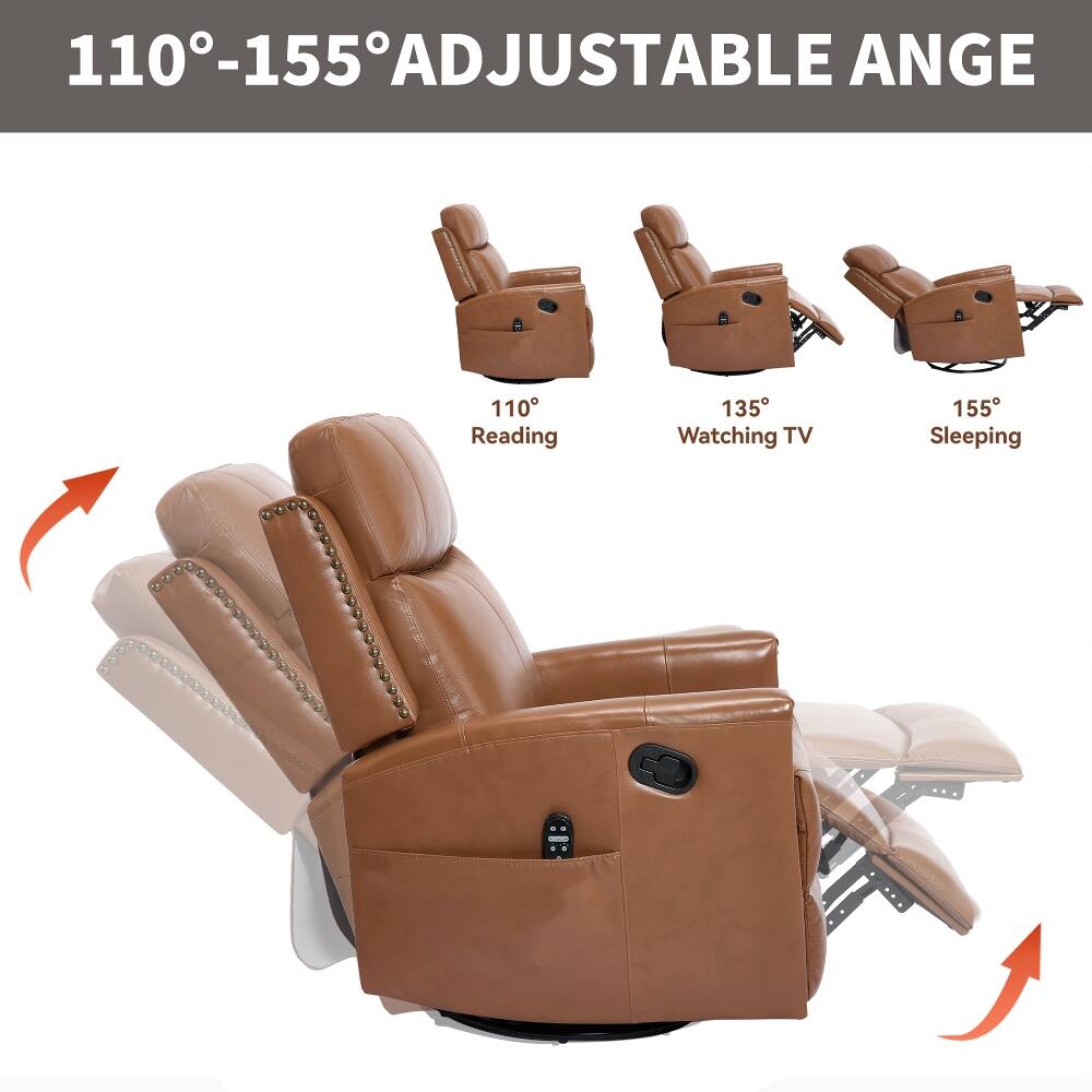 110°-155° ADJUSTABLE ANGLE

110° Reading
135° Watching TV
155° Sleeping