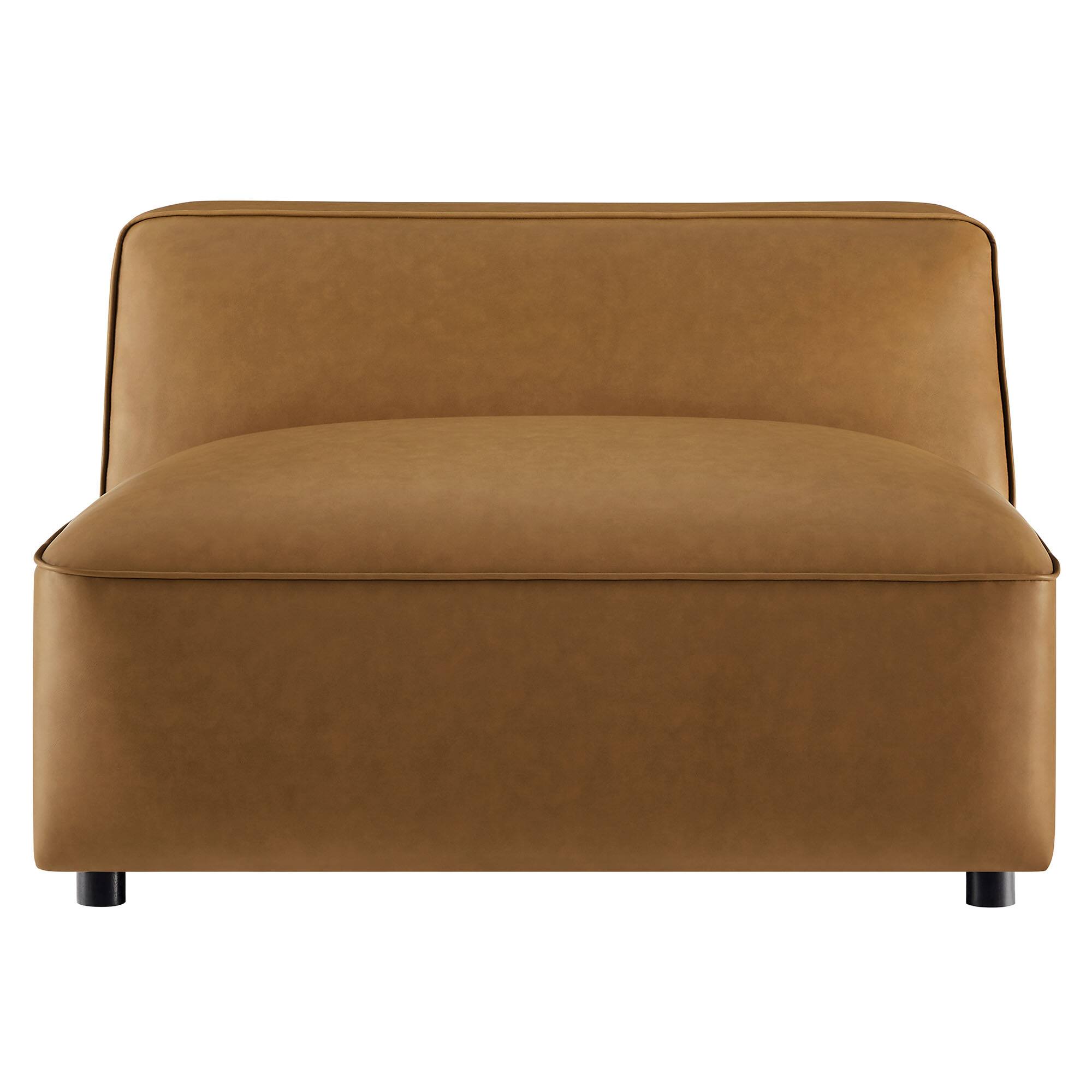 Alt View 5. Modway - Auren Upholstered Vegan Leather Modular Armless Chair by Modway - Camel.