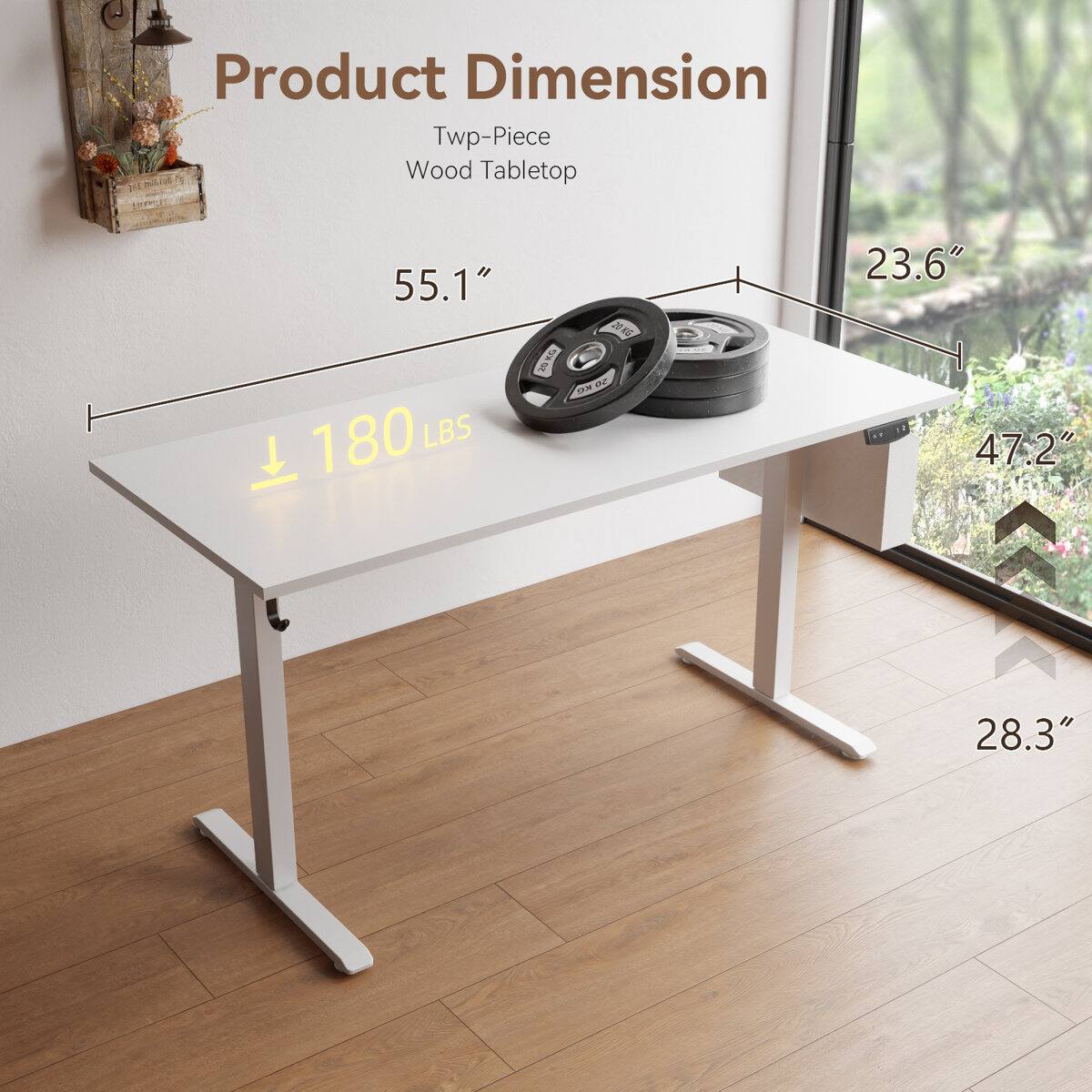 Product Dimension  
Twp-Piece Wood Tabletop  
55.1"  
180 LBS  
T 11 S 10  
206  
23.6"  
47.2"  
28.3"