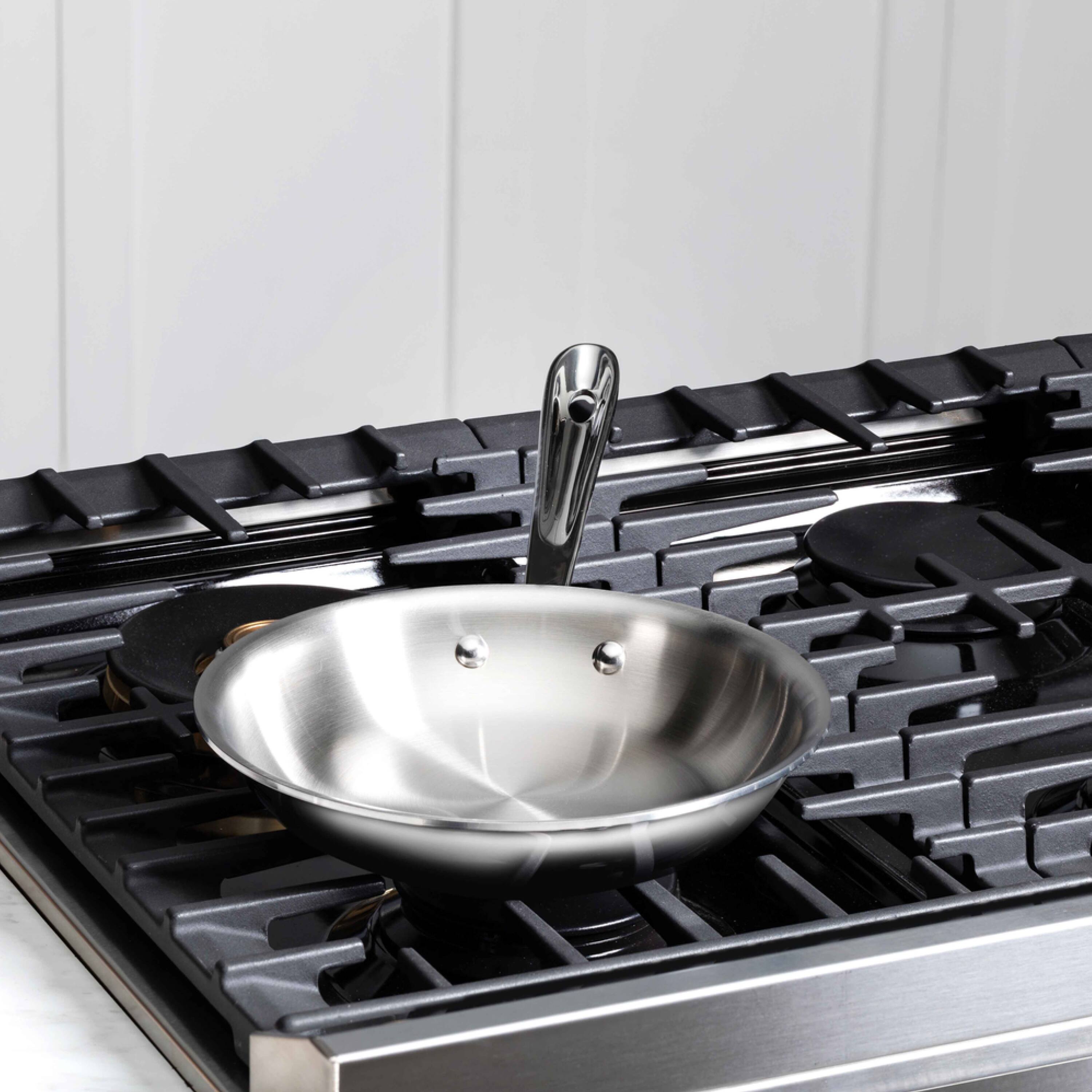 Alt View 2. All Clad - All-Clad 8" Stainless Steel Fry Pan, 3-Ply Bonded Cookware,Silver - Silver.