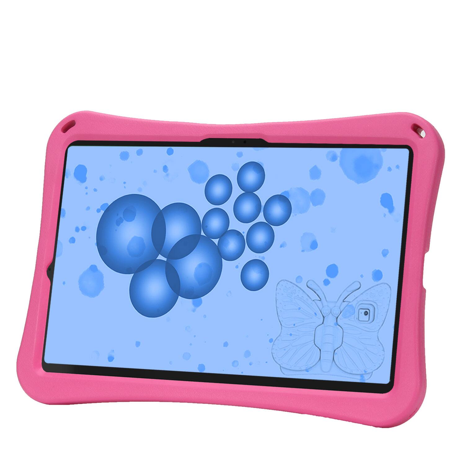 Alt View 1. Dteck - Kids Butterfly Case for Samsung Galaxy Tab S9 FE+ 2023 & Tab S9+ & Tab S8+ & S7 FE,3D Cartoon EVA Shockproof Stand Cover - Rose.