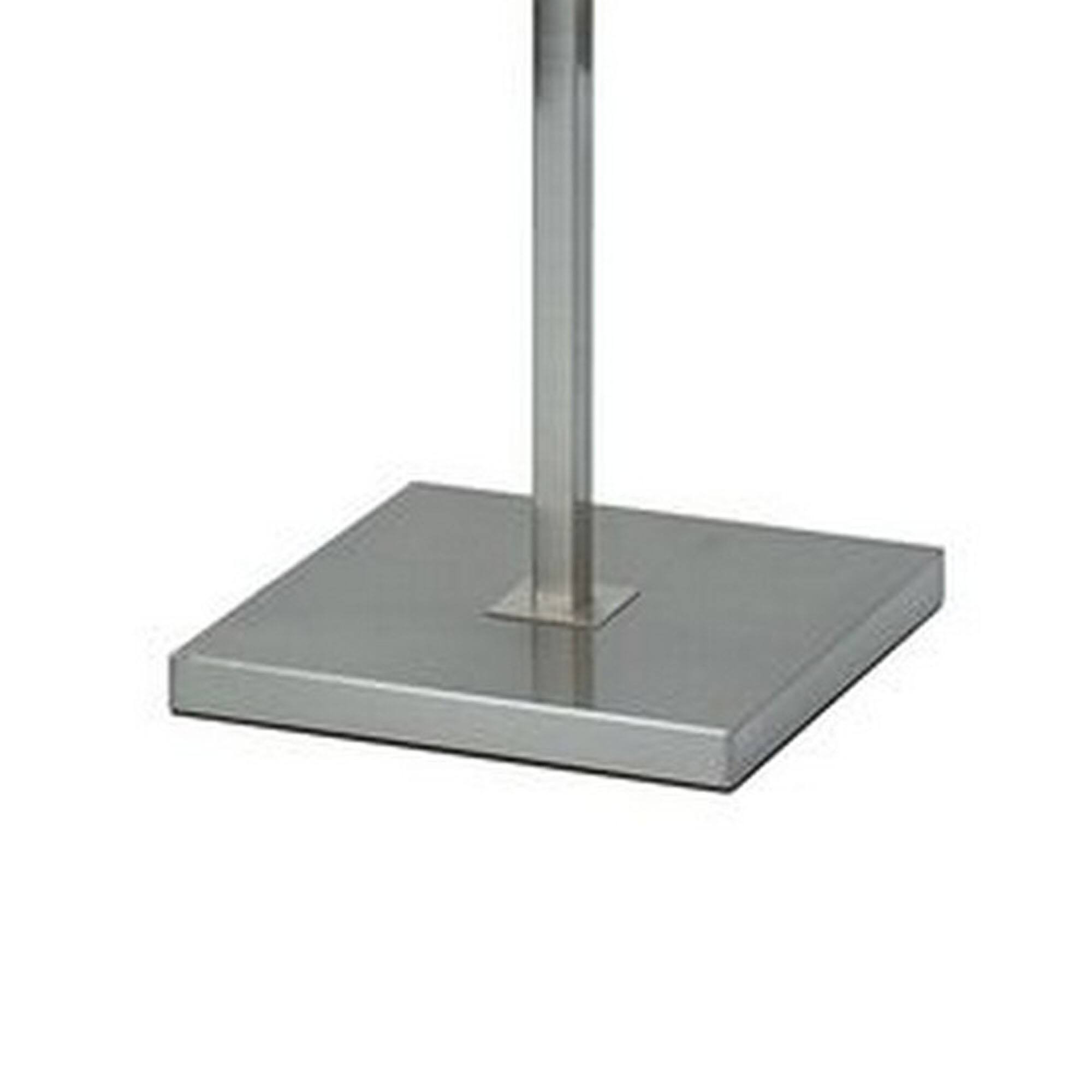 Back. Manhattan Lane - 60 Inch Floor Lamp, Metal Drum Shade, Modern Style, Square Base, Nickel.