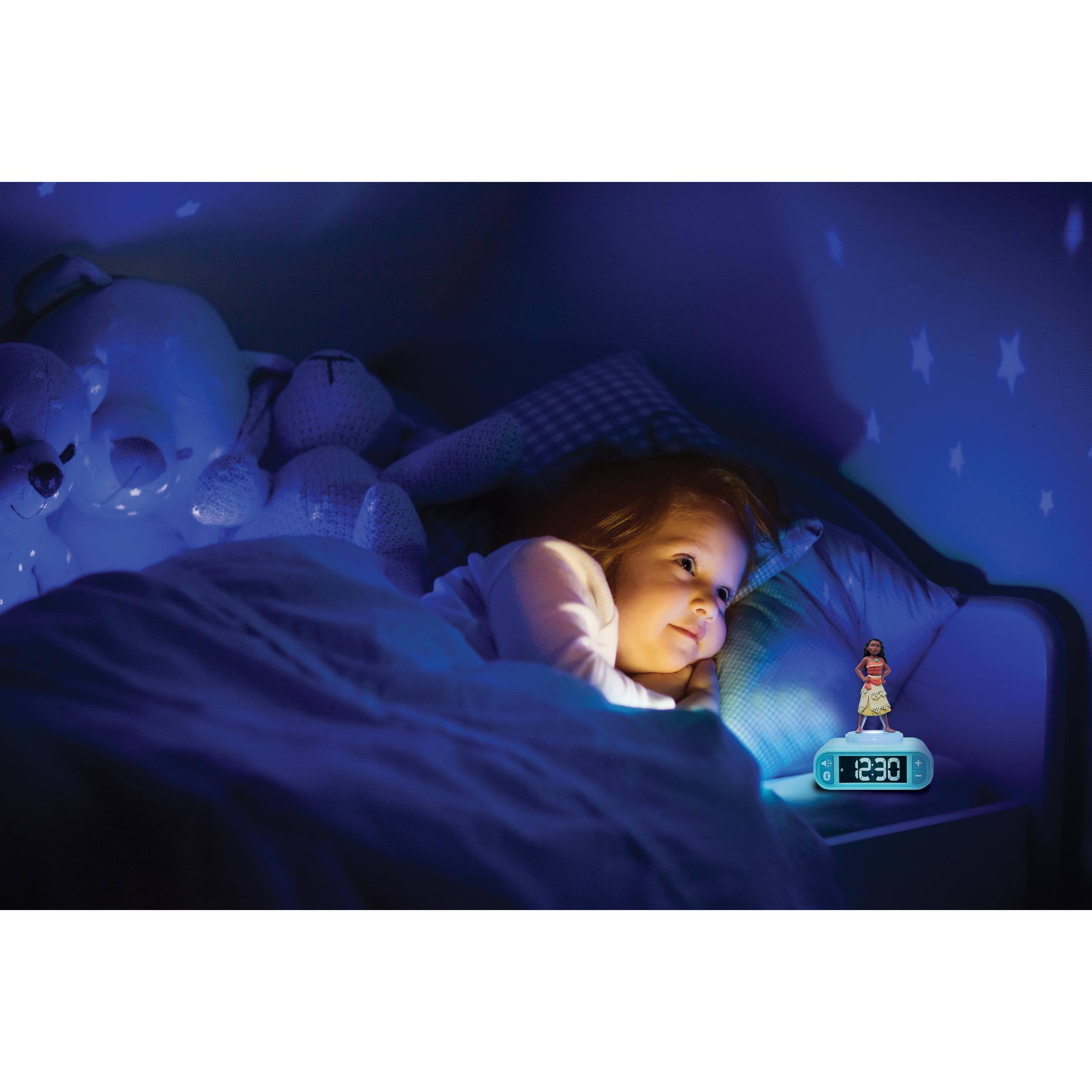 Alt View 9. Lexibook - Disney Moana, Digital alarm clock, 3D night light, Bluetooth speaker, LCD backlit display, sound effects button, snooze - BLUE.