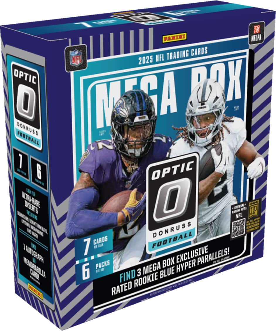OPTIC 0 DONRUSS FOOTBALL 1/6 L FR UULTRA-RARE INSERTS BOITNN KIIN UPS DENTDAN HAGH AN VARES O NE 1 INND AUTOGRAPH I MEMORABILIA CARDA PAXTEI 20 1re PANINI NELPA TRADING CARDS NF 2025 NFL IMASA RAK OPTIC 0 PANINI OFFICIAL- NFL NFTS P D00 DONRUSS 7 CARDS RI PRCK FOOTBALL BOX EXCLUSIVE PARALLELS! PACKS MEGA HYPER 6 POR 3 BLUE FIND ROOKIE RATED