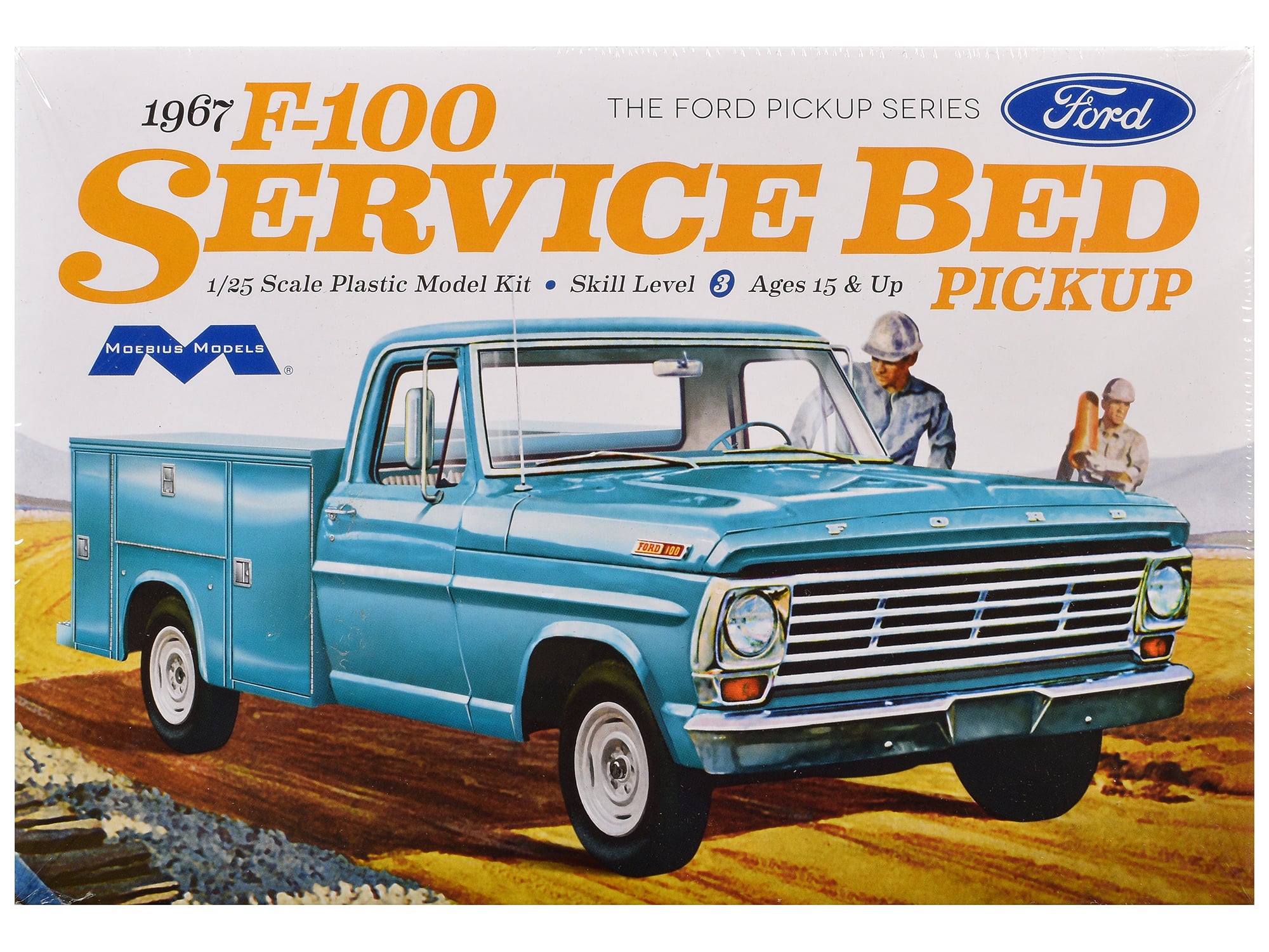 Moebius Models - Skill 3 Model Kit 1967 Ford F100 Service Bed Pickup Truck 1/25 Scale Model by Moebius
