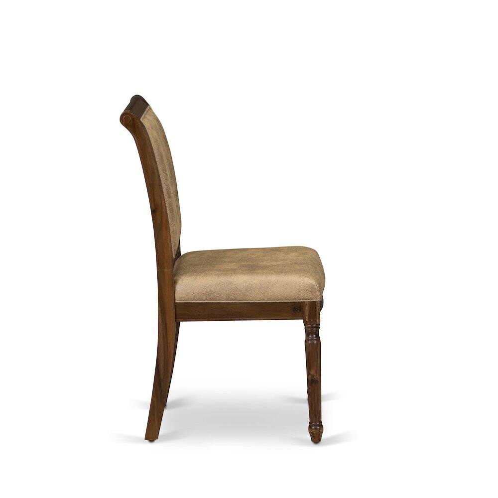 Alt View 4. East West Furniture - Modern Dining Chairs Set of 2 - Brown.