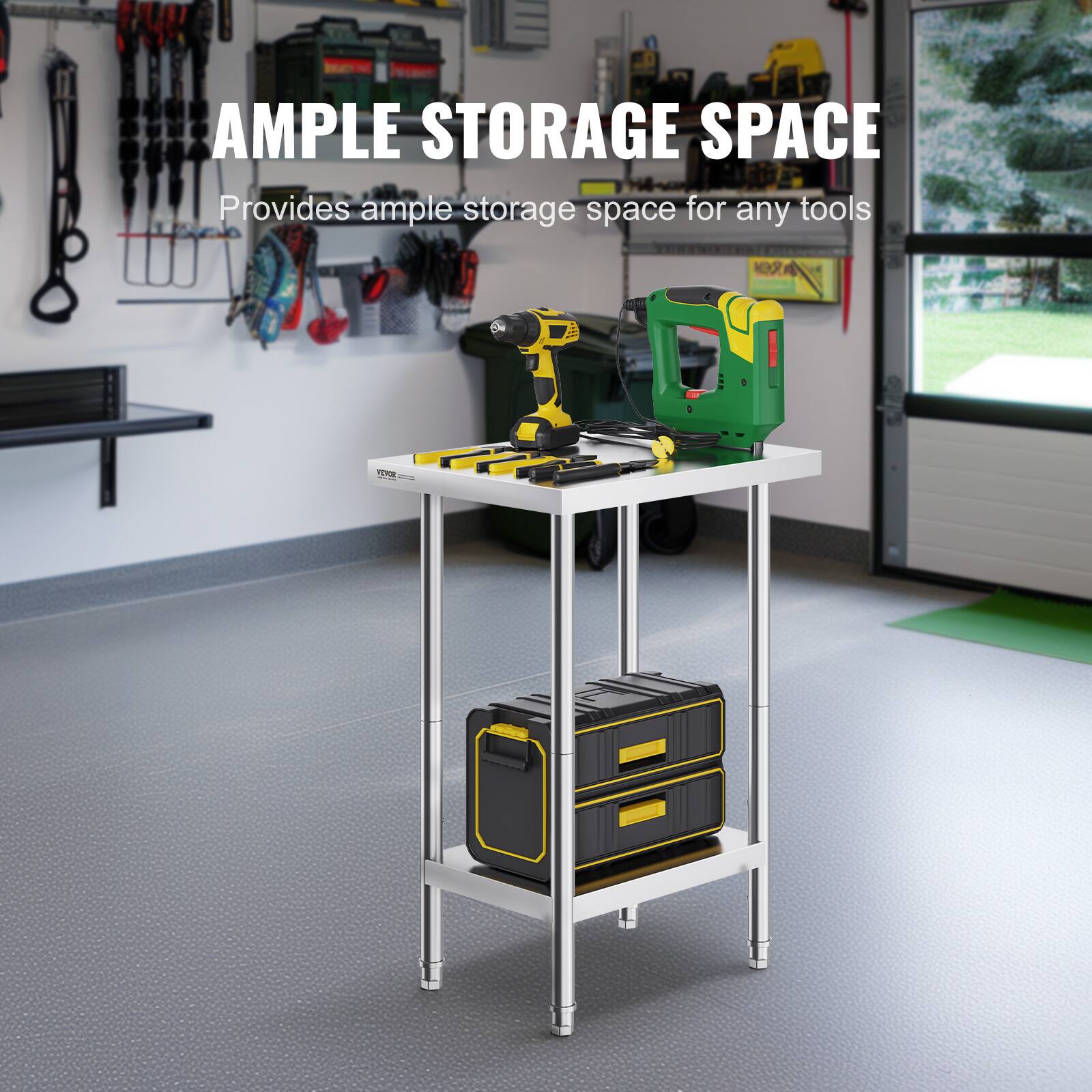 AMPLE STORAGE SPACE, Provides ample storage space for any tools