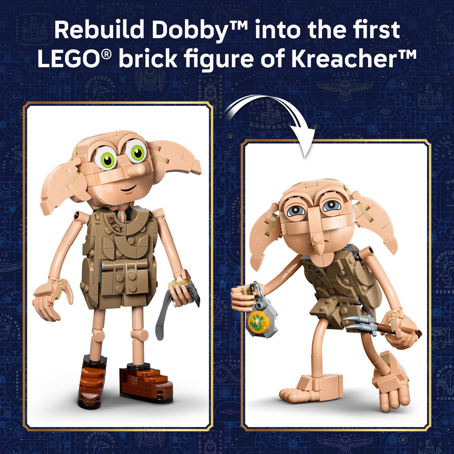 Rebuild Dobby™ into the first LEGO® brick figure of Kreacher™