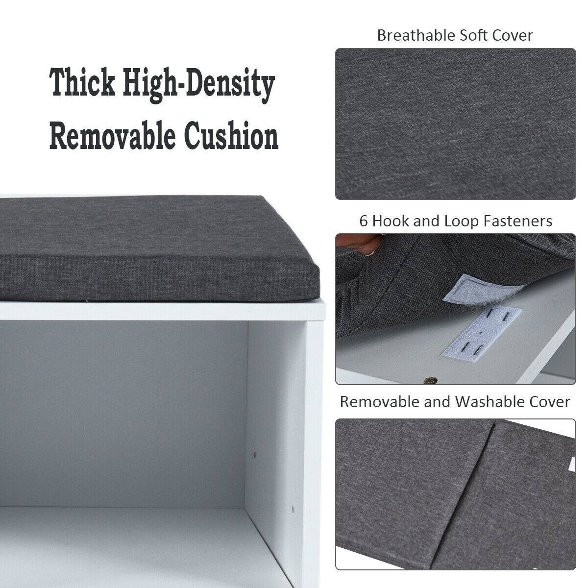 Thick High-Density Removable Cushion Breathable Soft Cover 6 Hook and Loop Fasteners Removable and Washable Cover