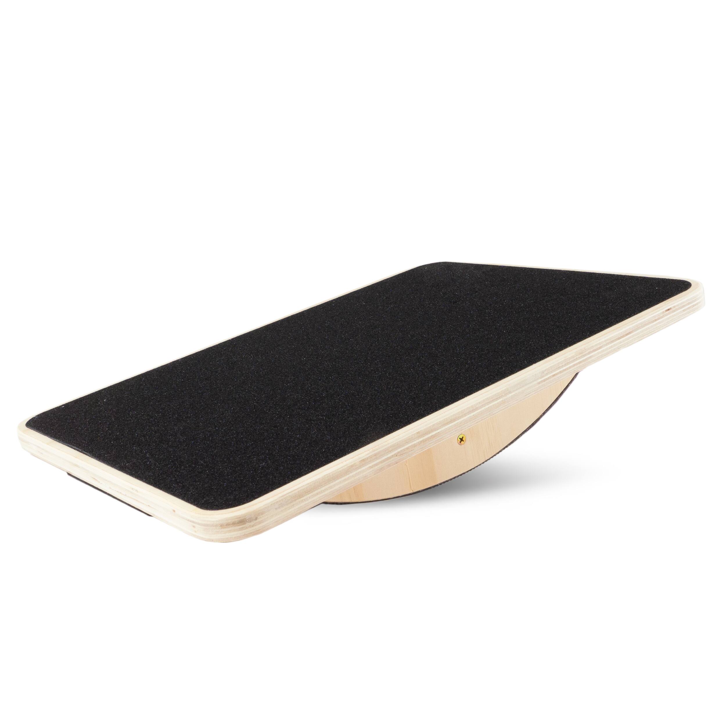 Front. ProsourceFit - ProsourceFit Wooden Rocker Board - Black.
