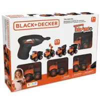 Black+Decker - Black and Decker Take Apart Mini Construction Trucks Set, four durable trucks and electric drill for little builders - Front_Zoom