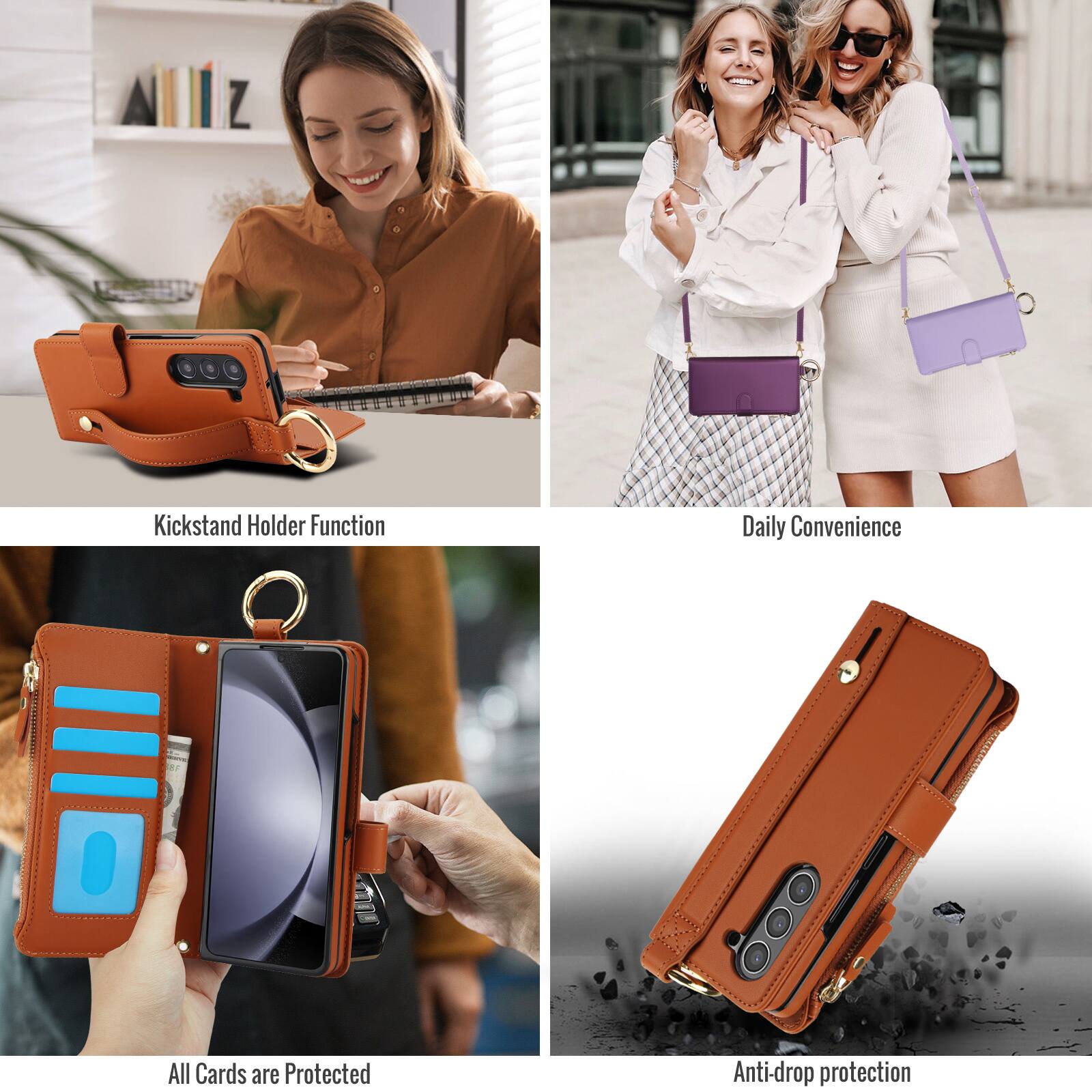 - Kickstand Holder Function
- Daily Convenience
- All Cards are Protected
- Anti-drop protection