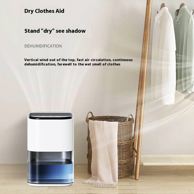 Dry Clothes Aid Stand  
"drY" see shadow  

DEHUMIDIFICATION  

Vertical wind out of the top, fast air circulation, continuous dehumidification, farewell to the wet smell of clothes