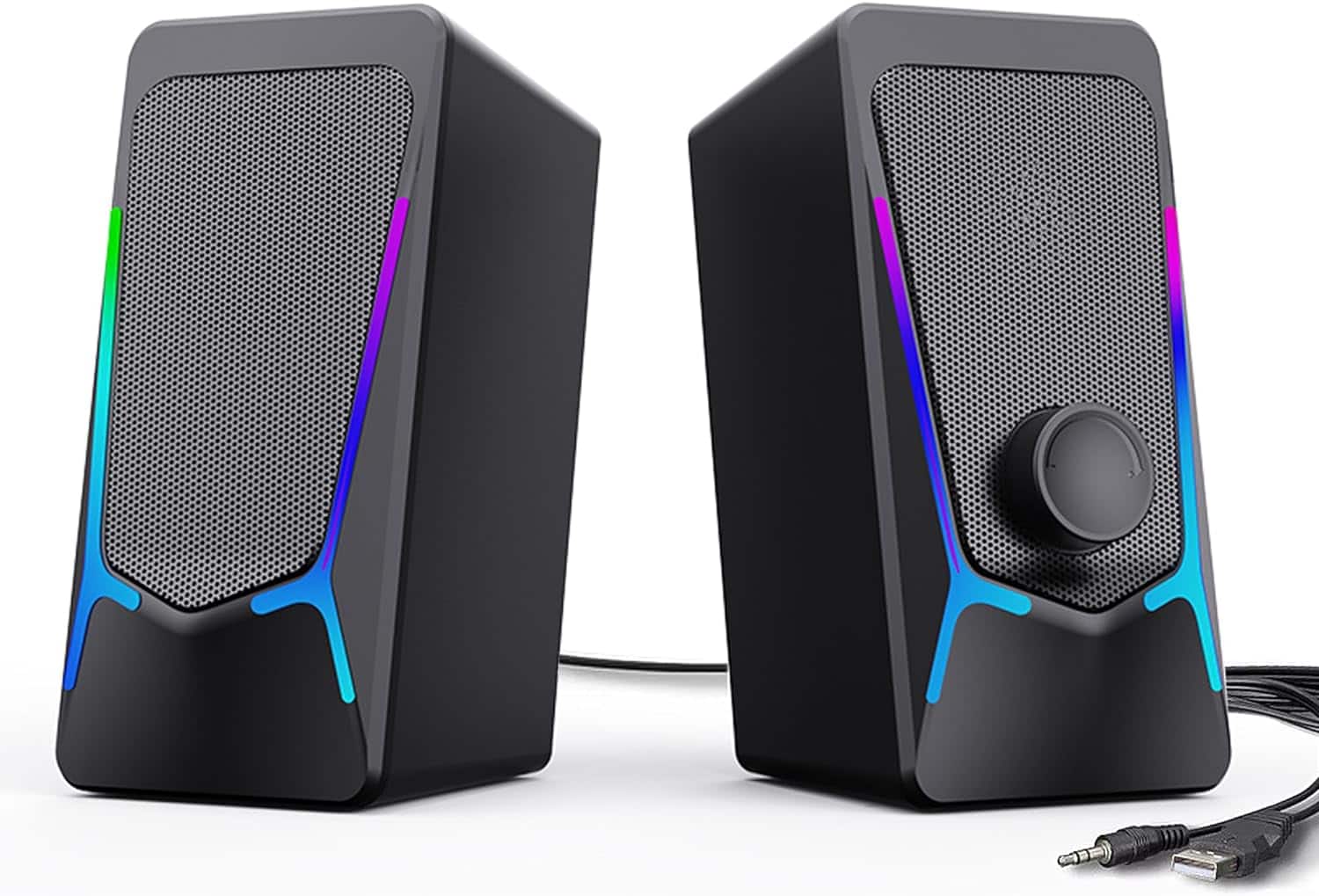 Stamp n Camp - ROSON Computer Speakers, Gaming PC Speakers with Enhanced Bass and Volume Control, Stereo 2.0 USB Powered 3.5mm Aux for