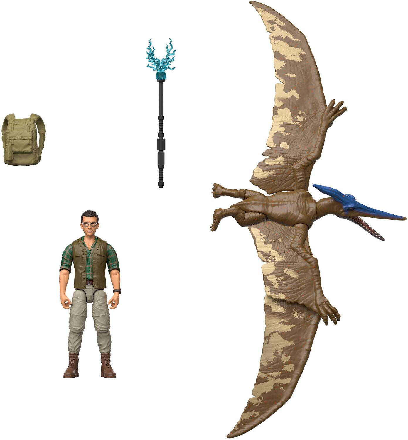 Alt View 4. Mattel - Mattel - Jurassic World: Rebirth Dr. Henry Loomis & Pteranodon Action Figure 2-Pack   - Collectibles - Multicolor.