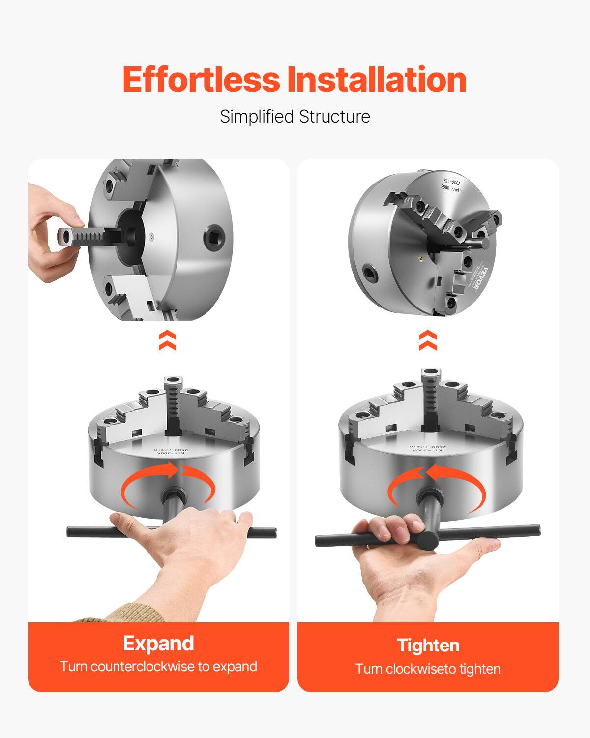Effortless Installation Simplified Structure ETT-SA 2000 LNS VEVOR

Expand
Turn counterclockwise to expand

Tighten
Turn clockwise to tighten