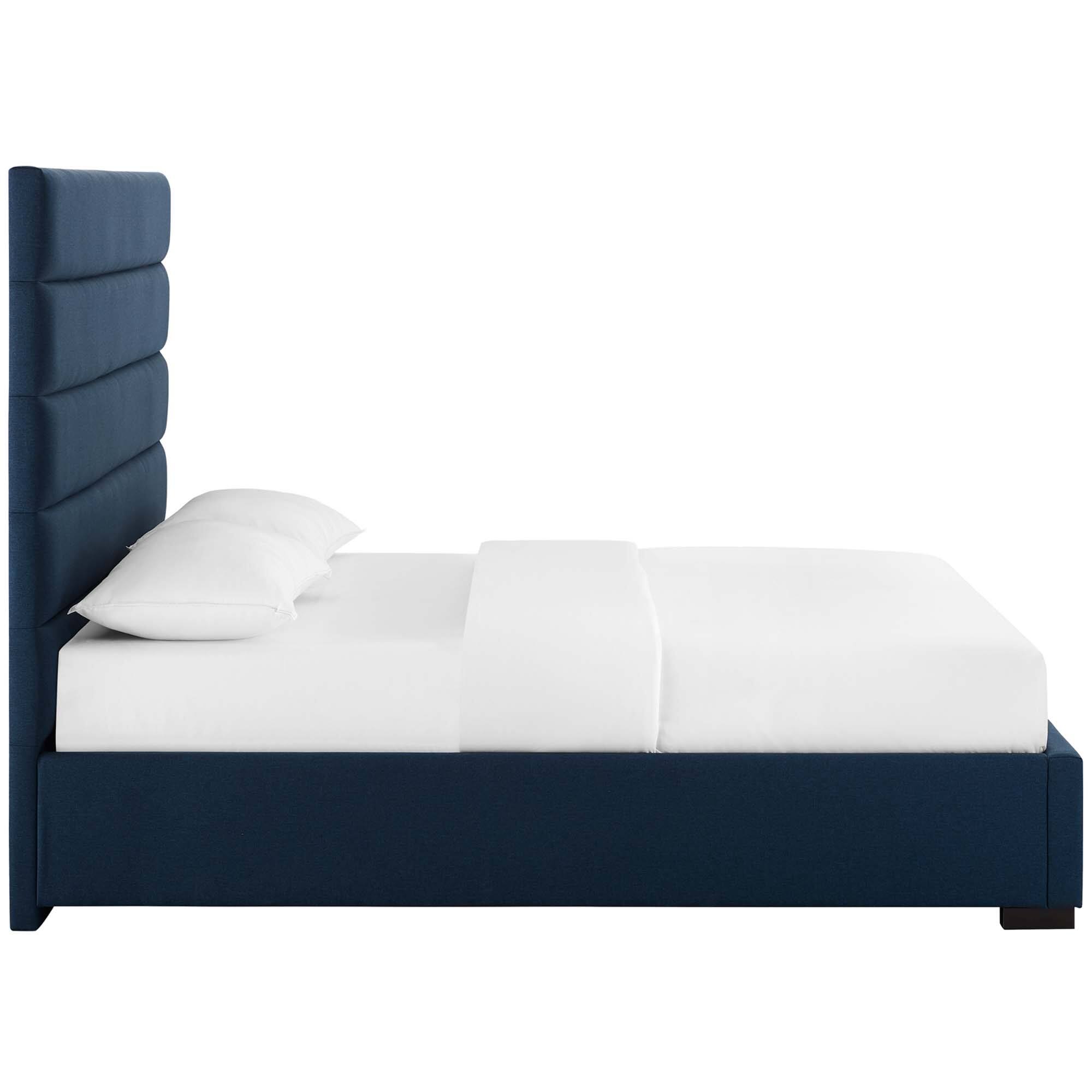 Back. Modway - Soleil Performance Velvet Twin Bed - Gray.