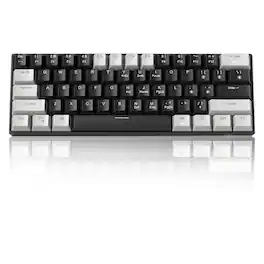 Live At Space - Gaming And Mouse Combo 60% Compact Mechanical With Blue Led Backlit Pc Keyboards Detachable Type C To A Cable Wired For - grey black(red switch)