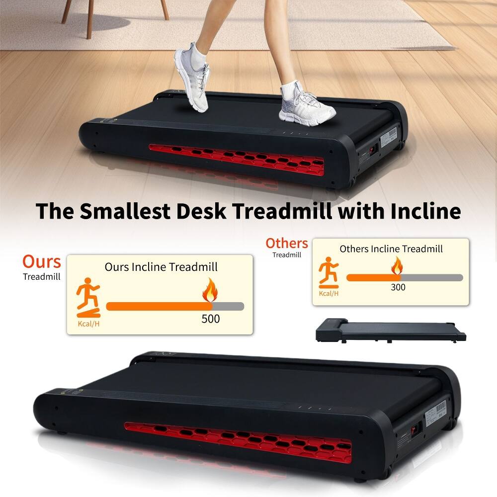 The Smallest Desk Treadmill with Incline

Ours Treadmill
Ours Incline Treadmill
Others Incline Treadmill

Kcal/H
500
300