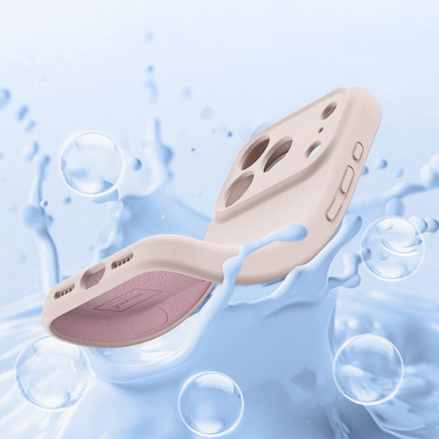 Left. SaharaCase - Apple iPhone 17 Pro Case | Ultra Thin Silicone | Smooth Finish | Anti-Slip Grip | Venture Series - Blush Pink.