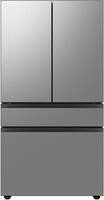 Samsung - 36 in. Wide Bespoke 29 cu. ft. 4-Door French Door Refrigerator with Inner Beverage Center - Stainless Steel - Front_Zoom