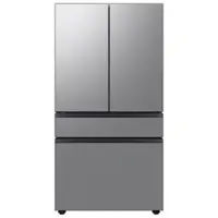 Samsung - Bespoke 29 cu. ft. 4-Door French Door Refrigerator with Inner Beverage Center™ & FlexZone™ Drawer - Stainless Steel - Front_Zoom