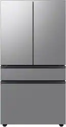 Samsung - Bespoke 29 cu. ft. 4-Door French Door Refrigerator with Inner Beverage Center - Stainless Steel - Front_Zoom